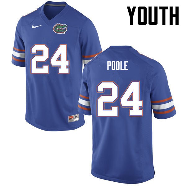 Florida Gators Youth #24 Brian Poole College Football Blue